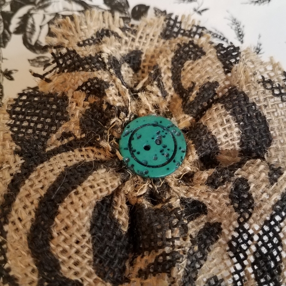 Large burlap flower bow sb6 - Picture 3 of 5